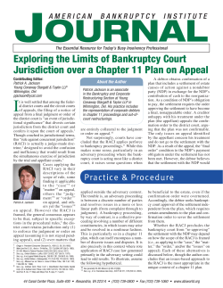 Exploring the Limits of Bankruptcy Court Jurisdiction over a Chapter