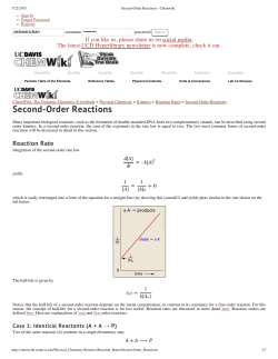 Second-Order Reactions - Chemwiki