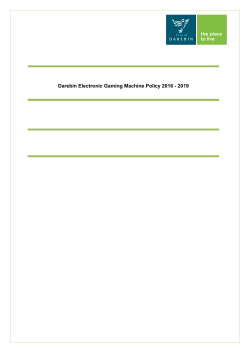 Electronic Gaming Machine Policy 2016-2019