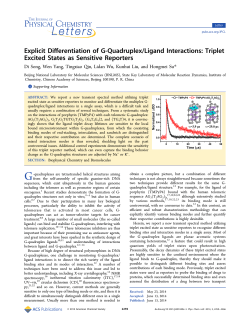 Explicit Differentiation of G-Quadruplex/Ligand Interactions: Triplet