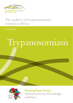 The politics of trypanosomiasis control in Africa