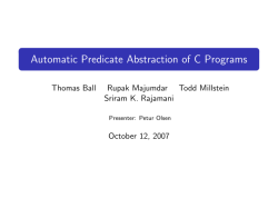 Automatic Predicate Abstraction of C Programs
