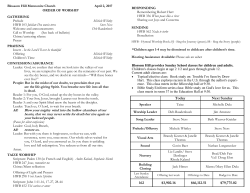 2017-04-02 Bulletin - Blossom Hill Mennonite Church