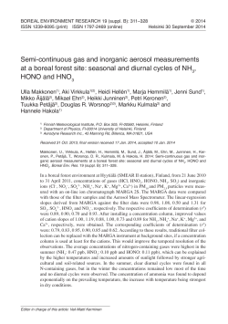 semi-continuous gas and inorganic aerosol measurements at a