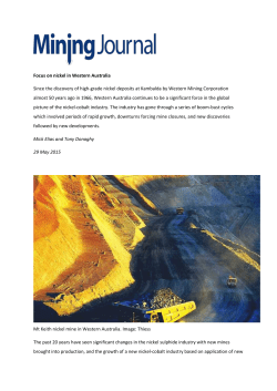 Focus on nickel in Western Australia