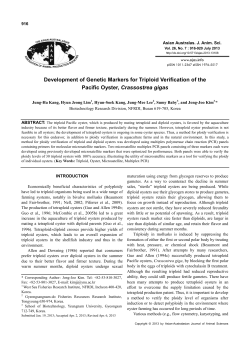 Development of Genetic Markers for Triploid Verification of the