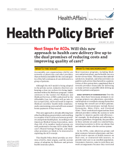 Health Policy Brief