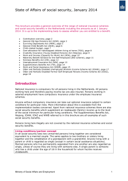 State of Affairs of social security, January 2014