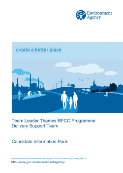 Team Leader Thames RFCC Programme Delivery Support Team