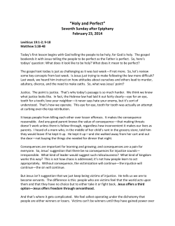 Holy and Perfect - OUR SAVIOUR`S LUTHERAN CHURCH