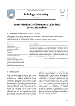 Static Friction Coefficient into Cylindrical Joints Assemblies
