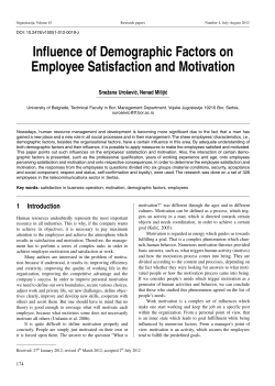 Influence of Demographic Factors on Employee Satisfaction and