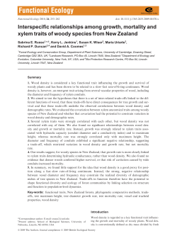 Interspecific relationships among growth, mortality and xylem traits