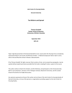 Tax Reform and Sprawl - Joint Center for Housing Studies