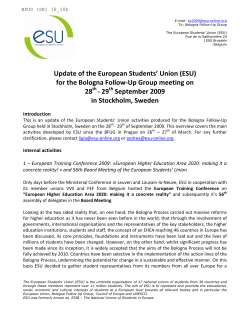 ESU update - European Higher Education Area