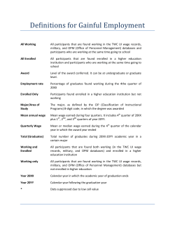Gainful Employment Definitions and Methodology