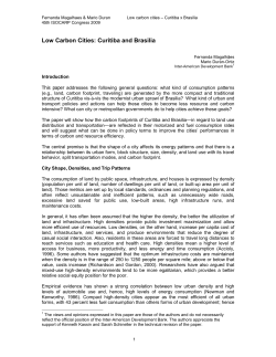 Low Carbon Cities: Curitiba and Brasilia