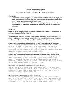 Guide to MLA Documentation PDF