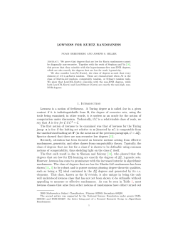 LOWNESS FOR KURTZ RANDOMNESS 1. Introduction Lowness is