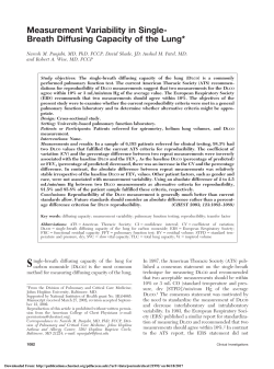 Breath Diffusing Capacity of the Lung