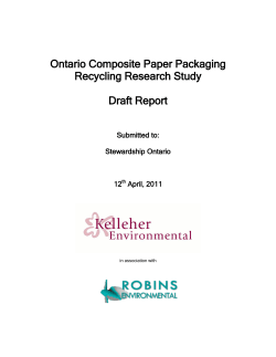 Ontario Composite Paper Packaging Recycling Research Study