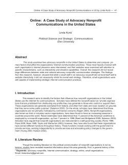 Online: A Case Study of Advocacy Nonprofit Communications in the