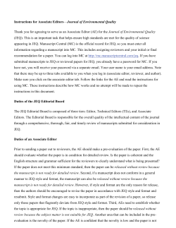 Associate Editor=s Procedures for Handling Manuscripts