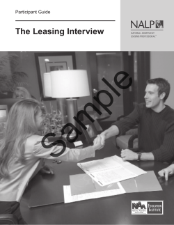 The Leasing Interview - National Apartment Association