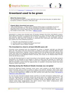 Greenland used to be green