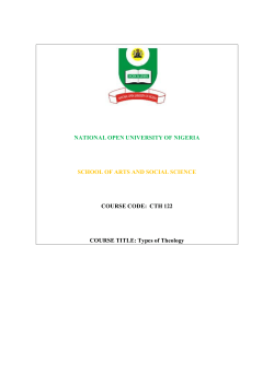 CTH122 - National Open University of Nigeria