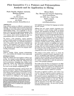 Flow Insensitive C++ Pointers and Polymorphism Analysis and its