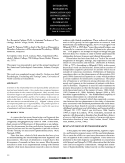 integrating research on dissociation and