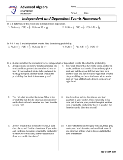 Independent and Dependent Events Homework