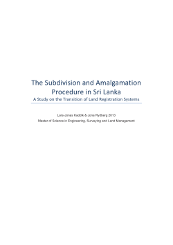 The Subdivision and Amalgamation Procedure in Sri Lanka