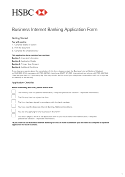 Business Internet Banking Application Form