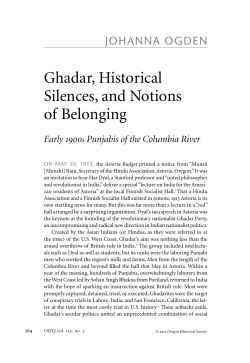 Ghadar, Historical Silences, and Notions of Belonging