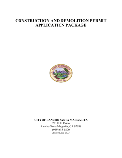 Construction and Demolition Permit Application Package