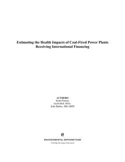 Estimating the Health Impacts of Coal