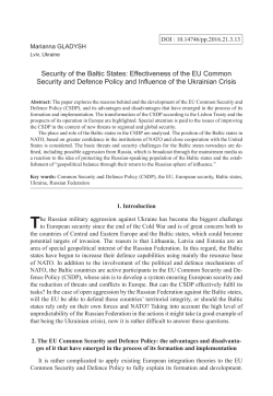 Security of the Baltic States: Effectiveness of the EU Common
