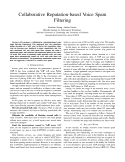Collaborative Reputation-based Voice Spam Filtering