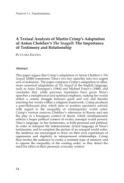 A Textual Analysis of Martin Crimp`s Adaptation of Anton Chekhov`s