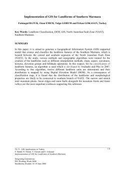 Implementation of GIS for Landforms of Southern Marmara