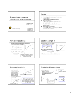(I) Scattering length - science.uu.nl project csg