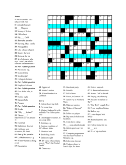 Across 1. Raisin-studded cake infused with rum 5. Colorado brewery