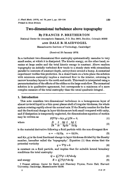 "Two-dimensional turbulence above topography." Journal of Fluid