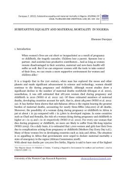 subst tantive e equal lity and d mater rnal mo