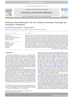 Predicting school achievement: The role of inductive reasoning