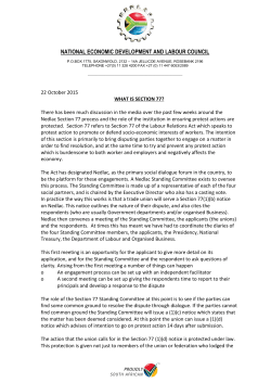 NATIONAL ECONOMIC DEVELOPMENT AND LABOUR COUNCIL