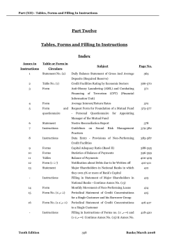 Part Twelve Tables, Forms and Filling In Instructions Index