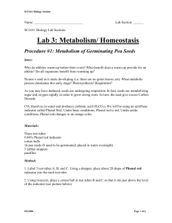 Lab 3: Metabolism/ Homeostasis